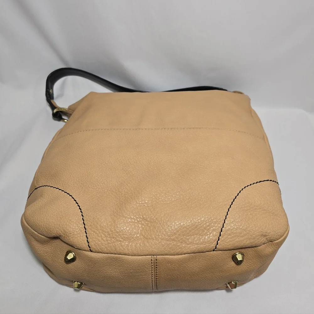 orYany Adele Pebbled Leather in Tan Satchel Purse
